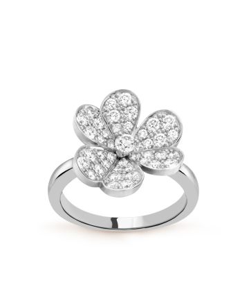 Van Cleef & Arpels Women's Frivole Ring, 1 Flower Silver