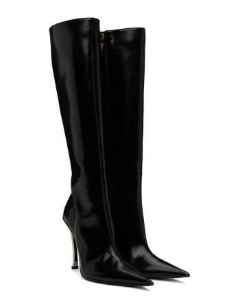 Versace Women's Pin-Point Knee-High Boots Black