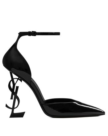 Saint Laurent Women's Opyum D'orsay Pumps In Patent Leather With Black Heel Black