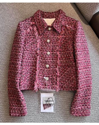 Chanel Women's Single Breasted Jacket Pink